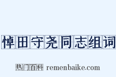 悼田守尧同志组词是什么意思的图片